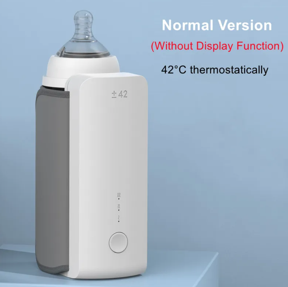 Portable Baby Bottle Warmer for Travel – USB Rechargeable Milk Heater with Adjustable Temperature