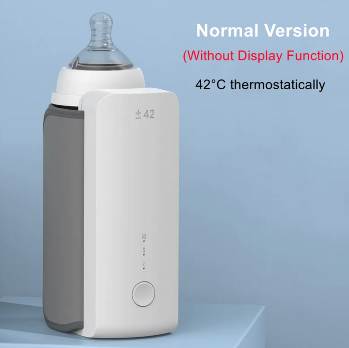 Portable Baby Bottle Warmer for Travel – USB Rechargeable Milk Heater with Adjustable Temperature