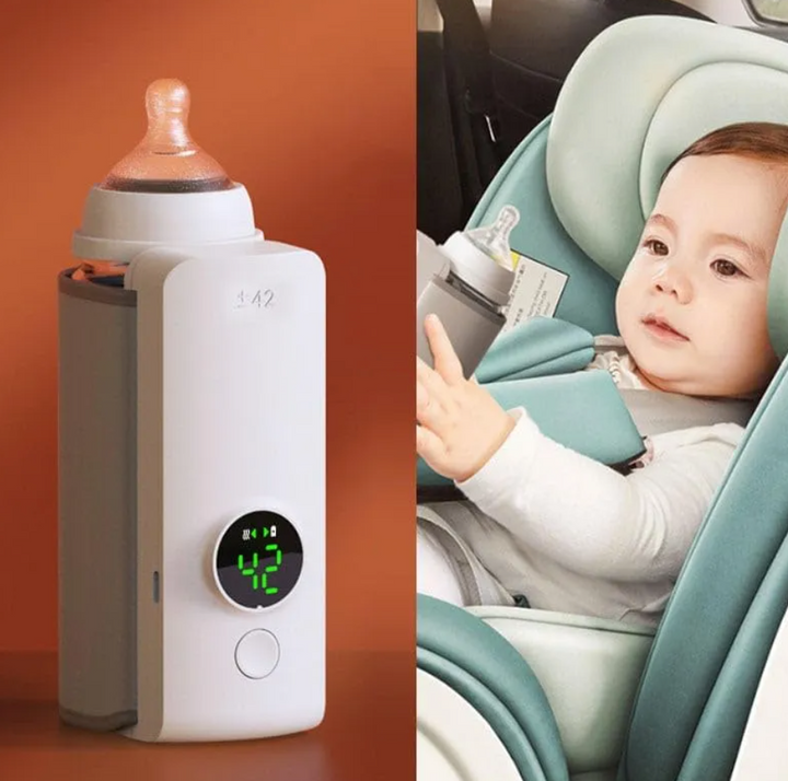 Portable Baby Bottle Warmer for Travel – USB Rechargeable Milk Heater with Adjustable Temperature