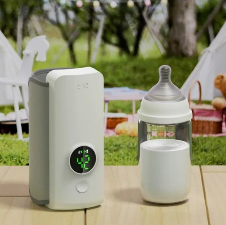 Portable Baby Bottle Warmer for Travel – USB Rechargeable Milk Heater with Adjustable Temperature