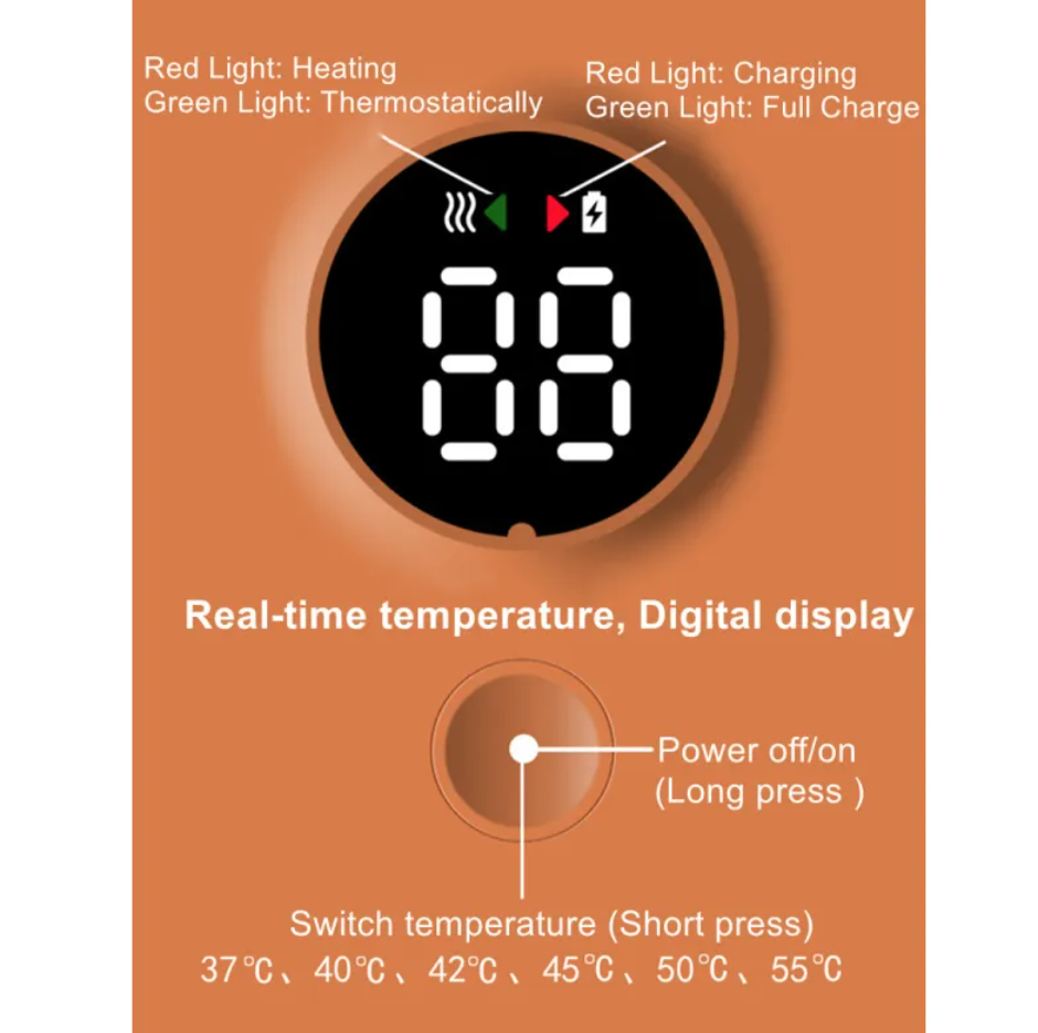 Portable Baby Bottle Warmer for Travel – USB Rechargeable Milk Heater with Adjustable Temperature