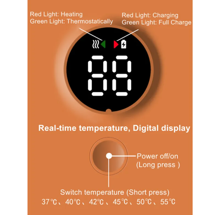 Portable Baby Bottle Warmer for Travel – USB Rechargeable Milk Heater with Adjustable Temperature