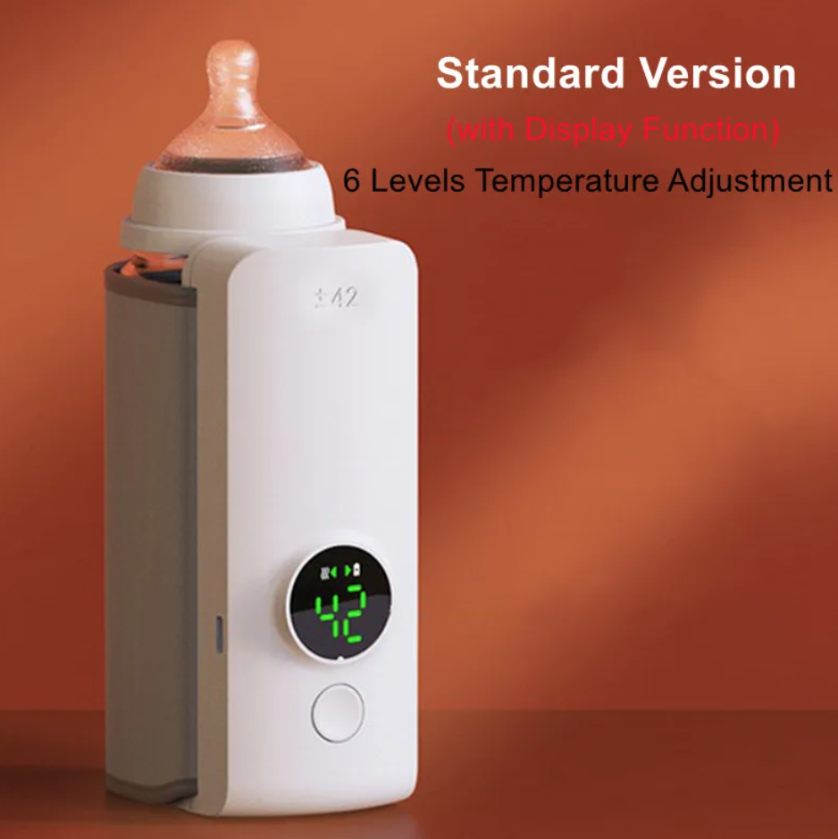 Portable Baby Bottle Warmer for Travel – USB Rechargeable Milk Heater with Adjustable Temperature